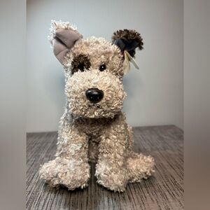 Ty Classic Plush Boggs Dog – Curly Gray Fur – 12” Sitting – Retired Terrier